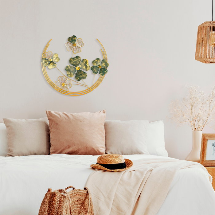 Wallity Haiyang Accesorio Decorativo de Pared de Metal Verde y Dorado
